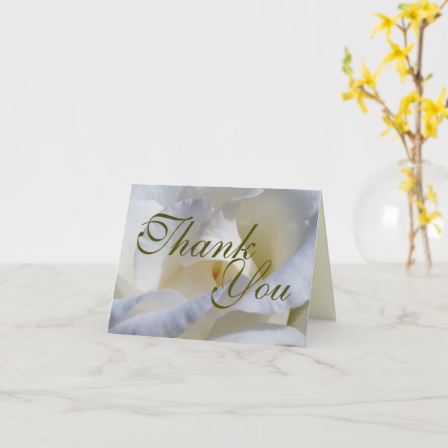 Carte de remerciement de mariage pliée avec roses  (Fleur jaune)
