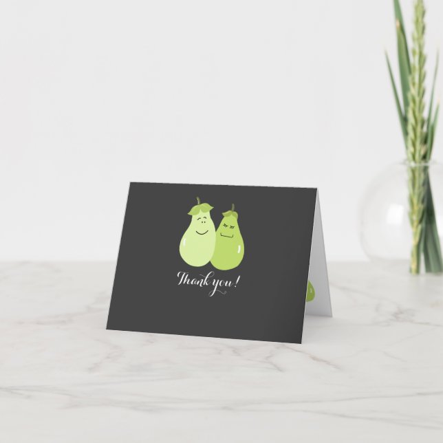 Carte de remerciement de mariage pour couple de po (Devant)