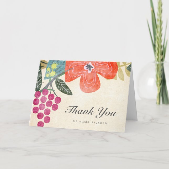 Carte de remerciement de mariage Rustic Paradise (Devant)