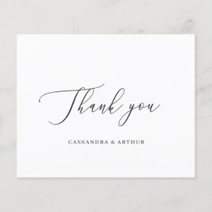 Carte de remerciement de mariage simple élégante à