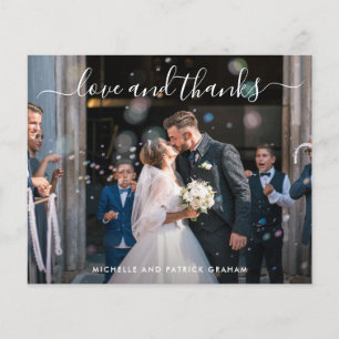 Carte de remerciement de mariage simple et moderne
