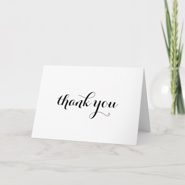 Carte de remerciement de mariage | Simple Script (Devant)