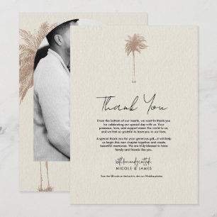 Carte de remerciement de mariage sur la plage aux 