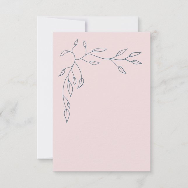 Carte de remerciement de mariage vierge Feuilles R (Devant)