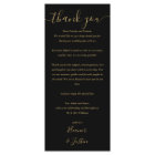 Carte de remerciement de réception Black And Gold