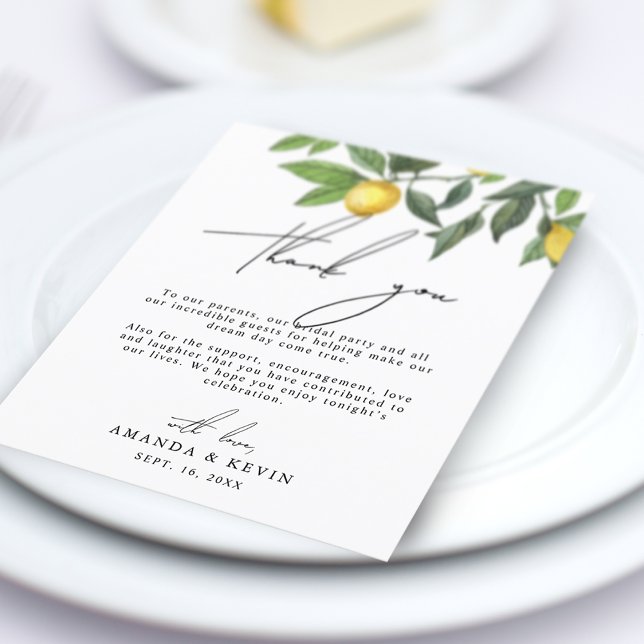 Carte de Remerciement de Réception de Mariage Citr (Créateur téléchargé)