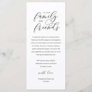 Carte de remerciement de réception de mariage mode