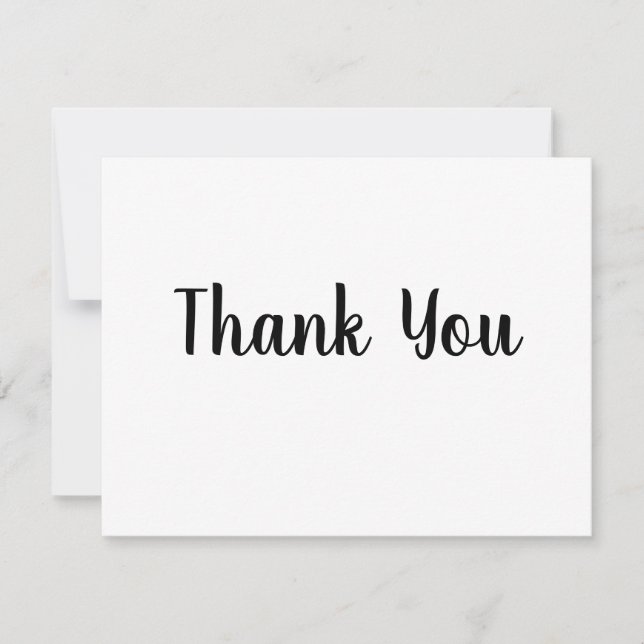 carte de remerciement de style minimaliste simple (Devant)