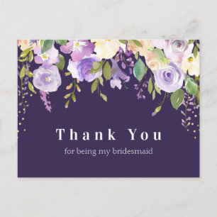 carte de remerciement demoiselle d'honneur à fleur