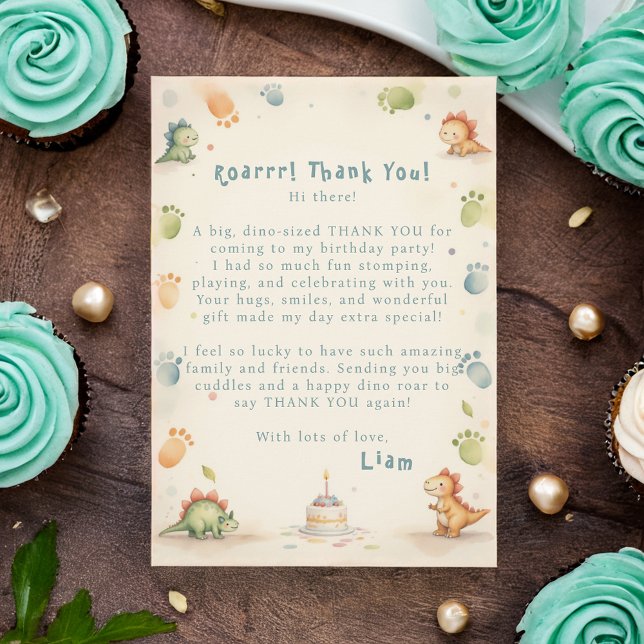 Carte de remerciement dinosaure Un-a-Saurus 1er an (Créateur téléchargé)