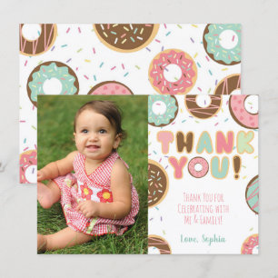 Carte de remerciement Donut avec photo