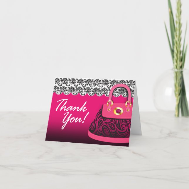 Carte de remerciement élégant pour sac à main (Devant)