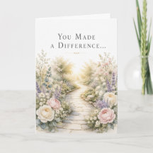 Carte de remerciement élégante aquarelle de jardin