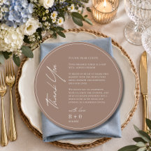 Carte de remerciement élégante pour dîner de récep