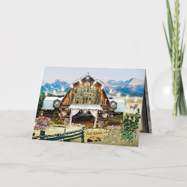 Carte de remerciement Evergreen Summer Barn 13x18c (Devant)