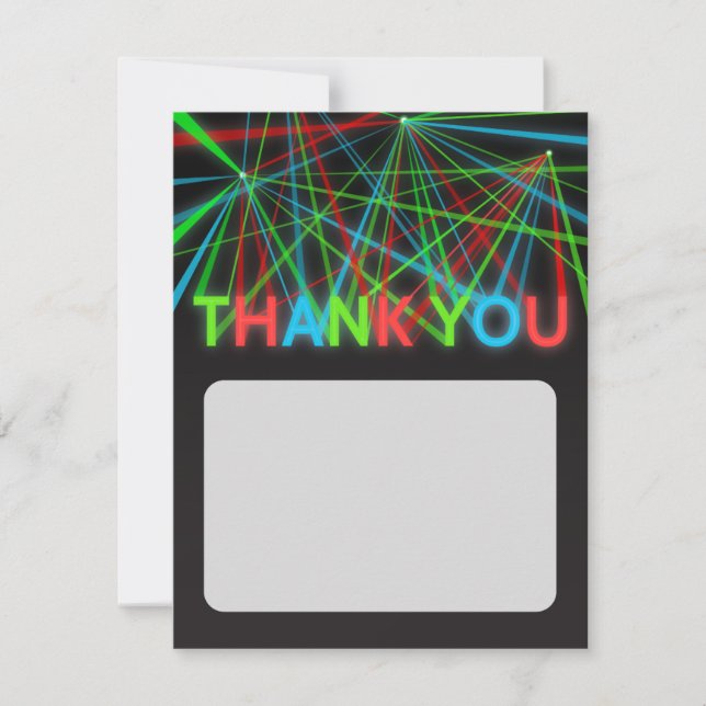 Carte de remerciement Faux Neon Words (Devant)