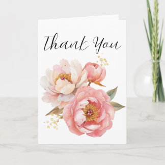 Carte de remerciement fleur aquarelle 