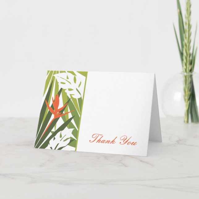 Carte de remerciement Fleur tropicale orange (Devant)