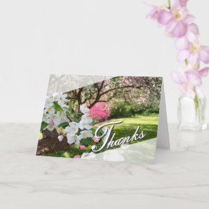 Carte de remerciement Fleurs de mai rose