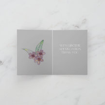 Carte de remerciement - Fleurs grises