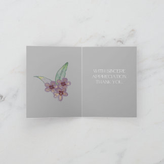 Carte de remerciement - Fleurs grises