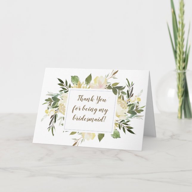 carte de remerciement floral pour ma demoiselle d' (Devant)