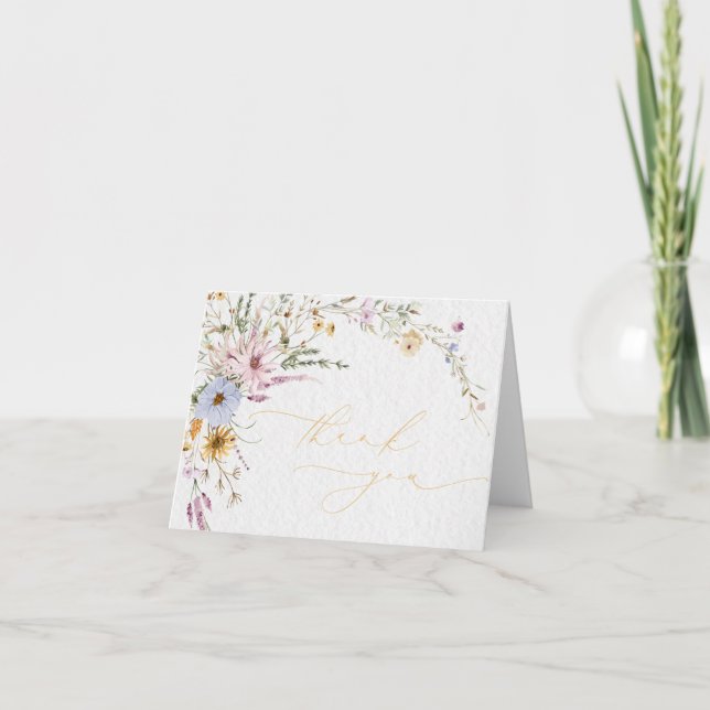 Carte de remerciement florale aux fleurs sauvages  (Devant)