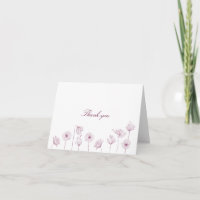 Carte de remerciement florale bordeaux