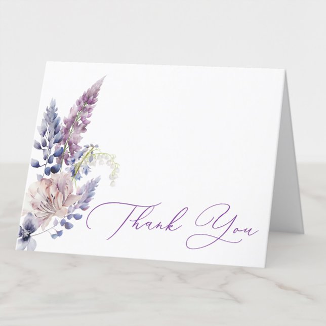 Carte de remerciement florale violette et lavande (Créateur téléchargé)