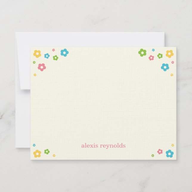 Carte de remerciement Flower Power Flat (Devant)