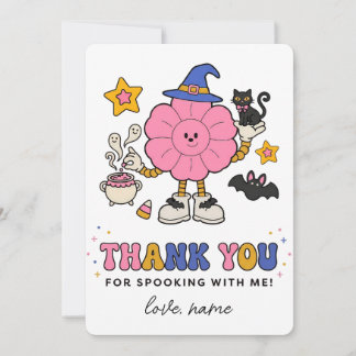 Carte de remerciement Groovy Witch Flower Hallowee