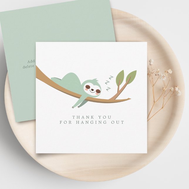 Carte de remerciement Happy Sloth (Happy Sloth Thank You Card)