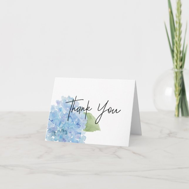 Carte de remerciement Hydrangea Bleu (Devant)