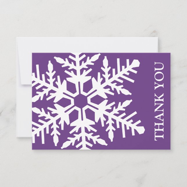 Carte de remerciement Jumbo Snowflake (Violet fonc (Devant)