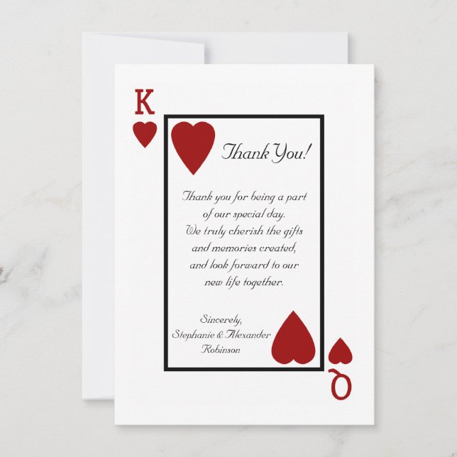 Carte de remerciement King/Queen (Devant)