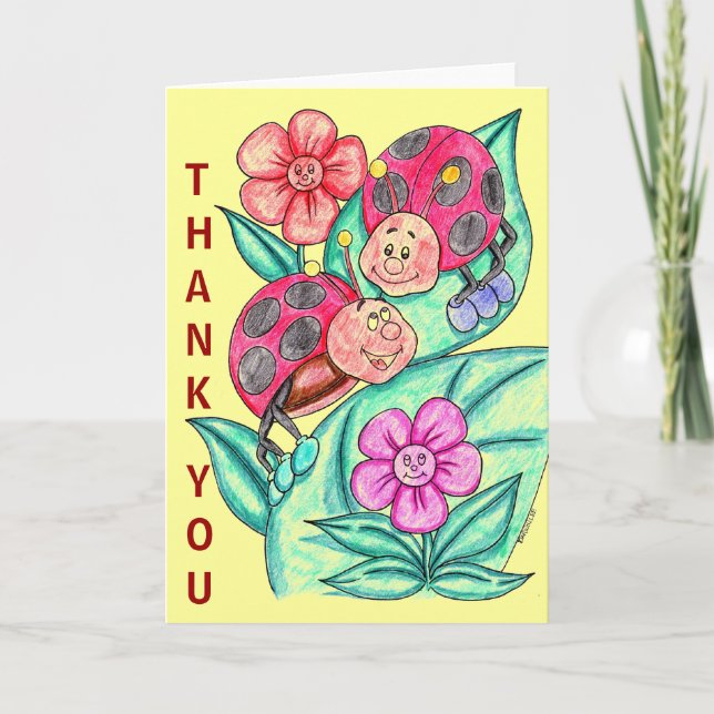 Carte de remerciement Lady Bug (Devant)