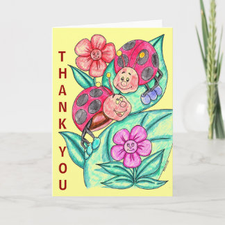 Carte de remerciement Lady Bug