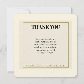 Carte de Remerciement Luxueuse avec Bordure Dorée