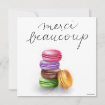 Carte de remerciement Macaron français Merci Beauc