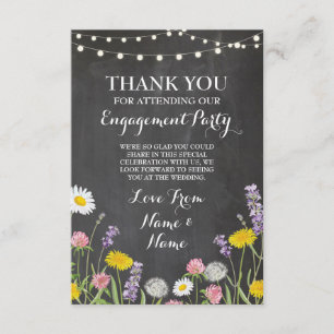 Carte de Remerciement Mariage Fleurs Sauvages