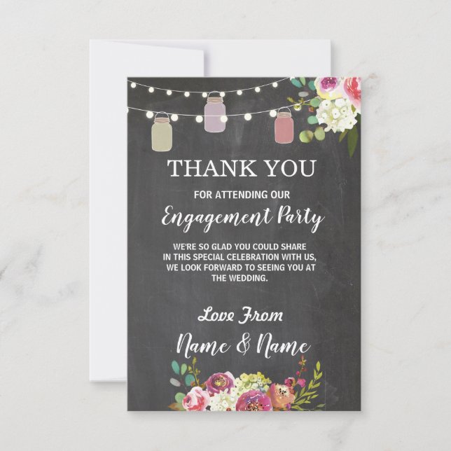 Carte de remerciement Mariage Jars Chalk (Devant)