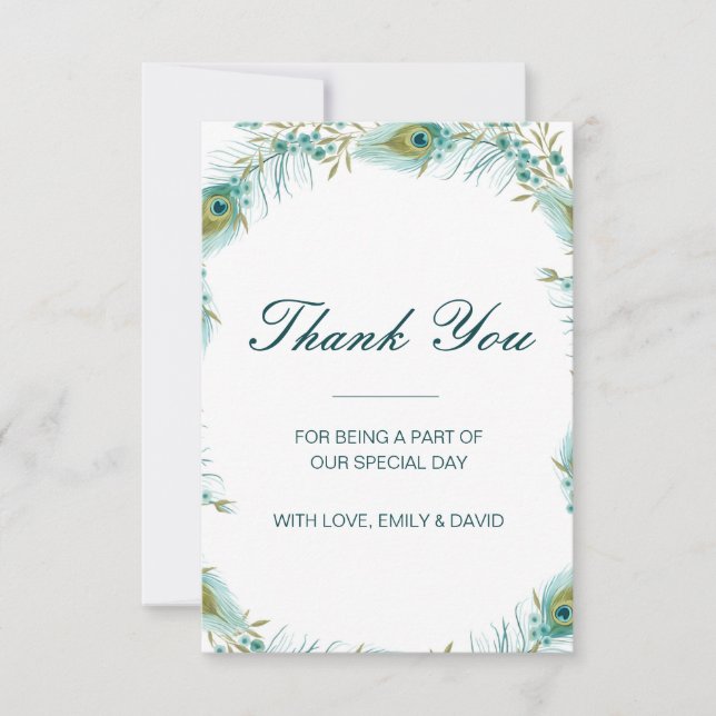 Carte de remerciement modifiable, carte de mariage (Devant)