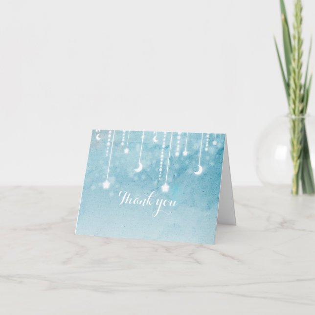 Carte de remerciement Moon & Stars Celestial Glow  (Devant)