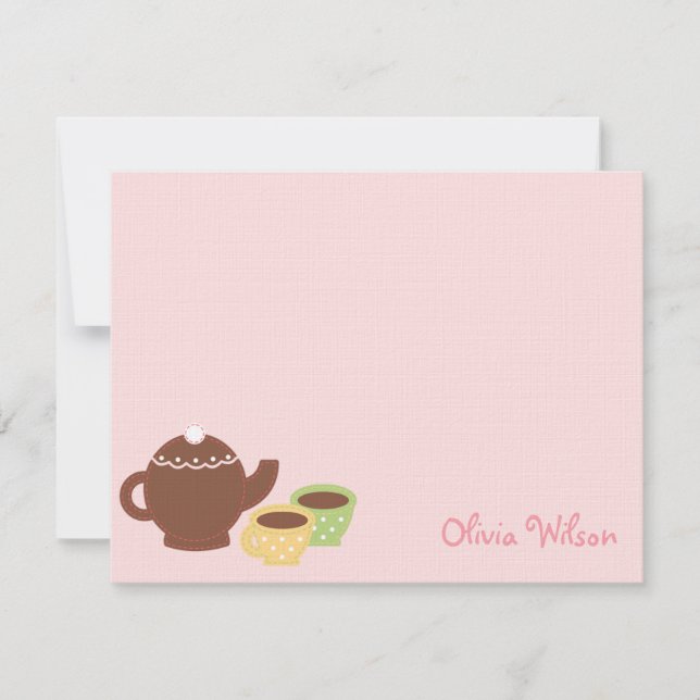 Carte de remerciement/Note de remerciement Tea Par (Devant)