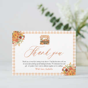 Carte de remerciement Orange Gingham Fresh Off The