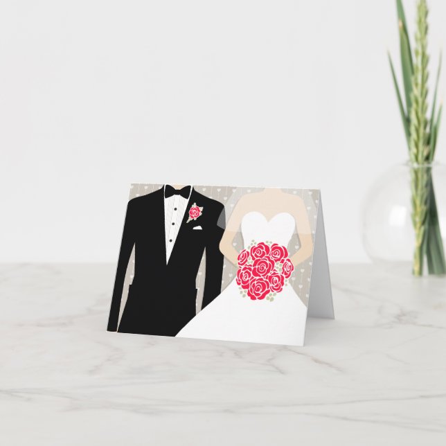 Carte de remerciement ou message pour les mariés (Devant)