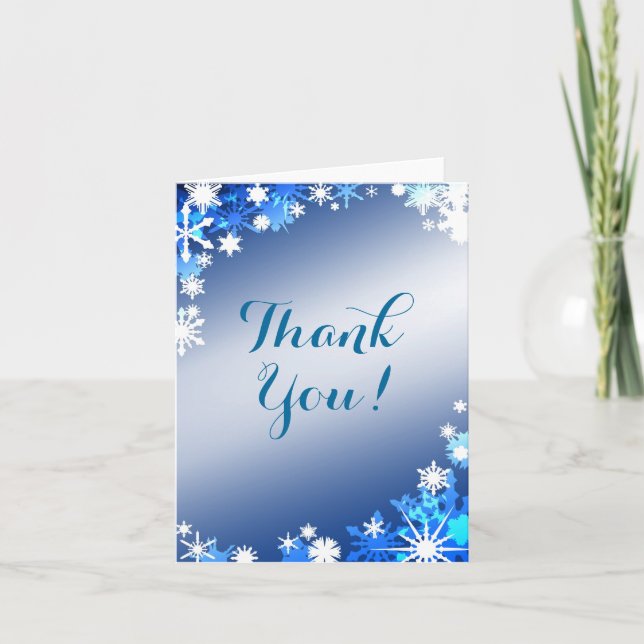 Carte de remerciement ou numéro de table Flocons d (Devant)
