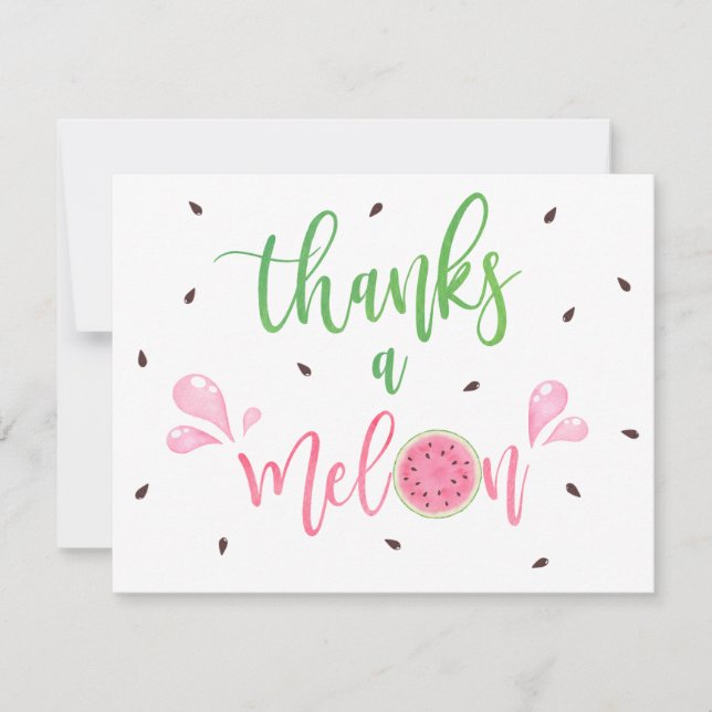 Carte de remerciement Pastèque Merci une Pastèque (Devant)