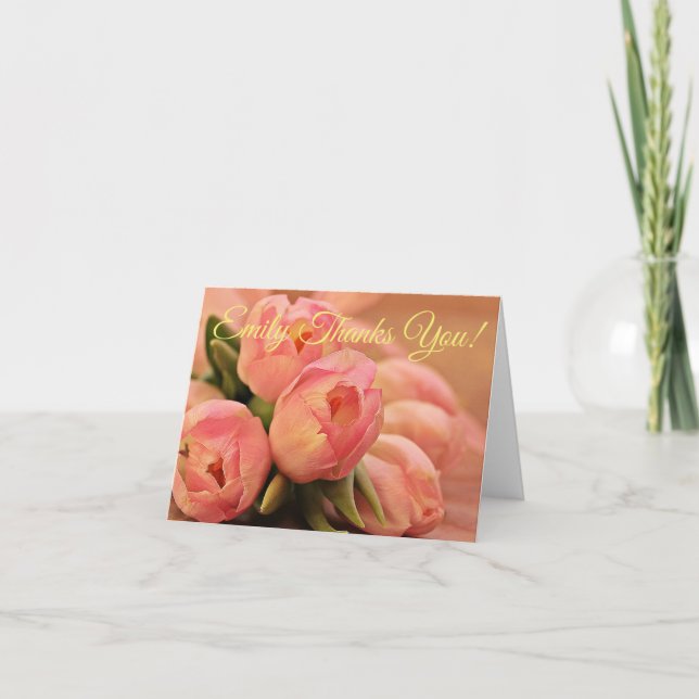 Carte de remerciement personnalisée avec des tulip (Devant)