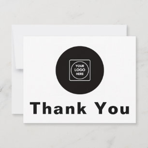 Carte de remerciement personnalisée avec logo pers